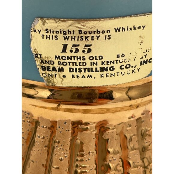 Vintage Jim Beam Gold & Blue Floral Decanter 18" 1963 Porcelain Collectible - Picture 8 of 13